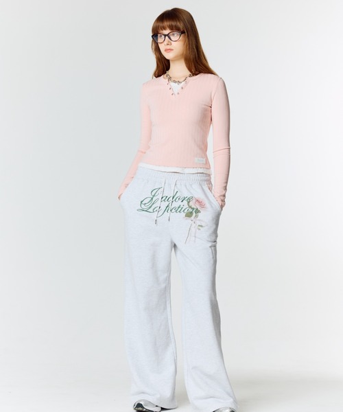 韓国ファッション 人気 [LARTIGENT] L14 ROSE TRACK PANTS L15 ROSE TRAINING PANTS（スウェットパンツ）｜LARTIGENT