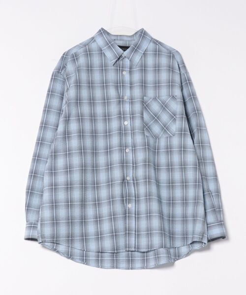 Chikashitsu +(チカシツプラス)の「【Chikashitsu +】shadow check shirt 2 / 【チカシツプラス】シャドウチェックシャツ(シャツ/ブラウス・メンズ・ブルー/ブラック/ベージュ×ブラック・ONE SIZE)」の3枚目の写真