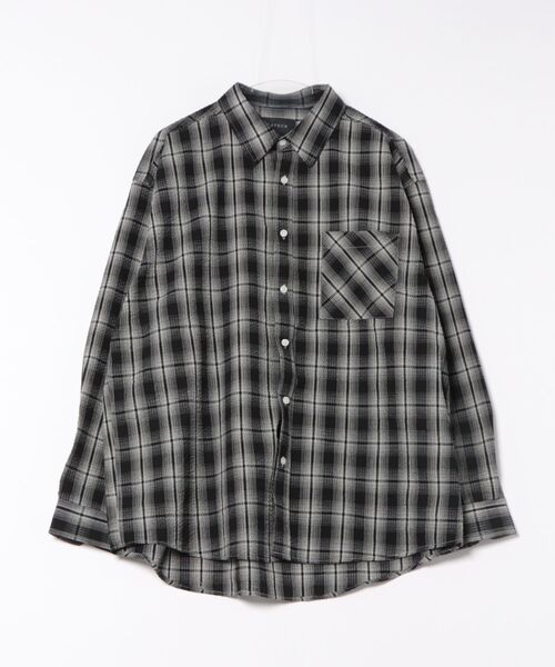 Chikashitsu +(チカシツプラス)の「【Chikashitsu +】shadow check shirt 2 / 【チカシツプラス】シャドウチェックシャツ(シャツ/ブラウス・メンズ・ブルー/ブラック/ベージュ×ブラック・ONE SIZE)」の17枚目の写真