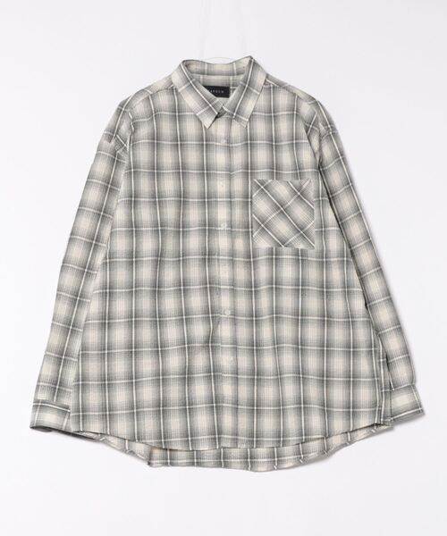 Chikashitsu +(チカシツプラス)の「【Chikashitsu +】shadow check shirt 2 / 【チカシツプラス】シャドウチェックシャツ(シャツ/ブラウス・メンズ・ブルー/ブラック/ベージュ×ブラック・ONE SIZE)」の12枚目の写真
