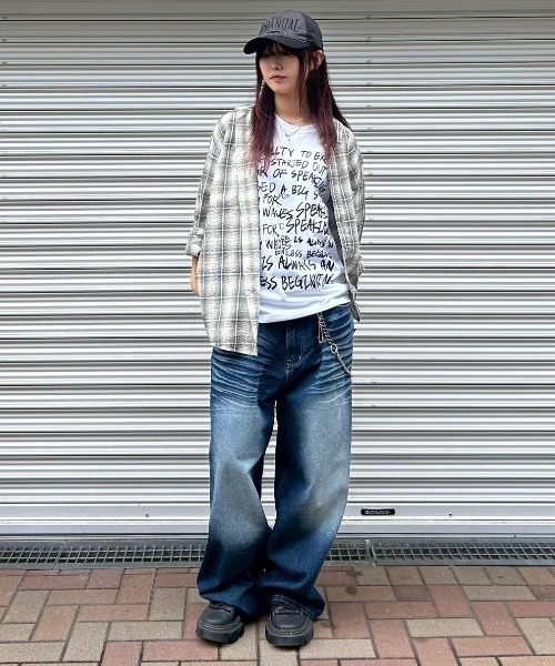 Chikashitsu +(チカシツプラス)の「【Chikashitsu +】shadow check shirt 2 / 【チカシツプラス】シャドウチェックシャツ(シャツ/ブラウス・メンズ・ブルー/ブラック/ベージュ×ブラック・ONE SIZE)」の7枚目の写真