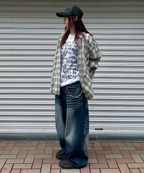 Chikashitsu +(チカシツプラス)の「【Chikashitsu +】shadow check shirt 2 / 【チカシツプラス】シャドウチェックシャツ(シャツ/ブラウス・メンズ・ブルー/ブラック/ベージュ×ブラック・ONE SIZE)」の8枚目の写真