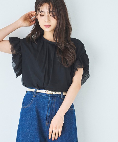 チュールドッキングトップス（Tシャツ/カットソー）｜mil（ミル