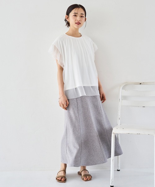 トップス milou セール】チュールドッキングトップス（Tシャツ/カットソー