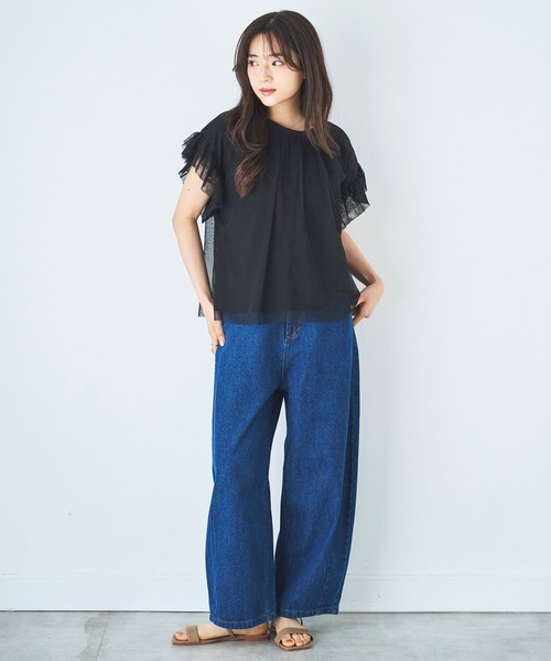チュールドッキングトップス（Tシャツ/カットソー）｜mil（ミル