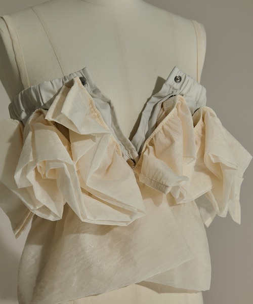 HOUGA/ホウガ】《STUDIOUS別注》frower frill vest/フラワー