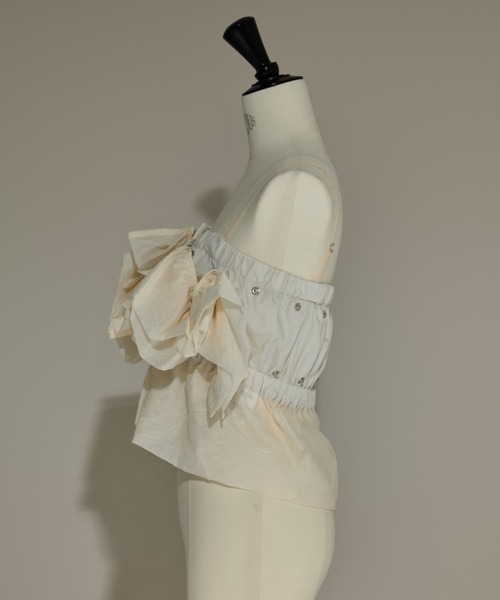 キャミソール 「HOUGA/ホウガ」「STUDIOUS別注」frower frill vest/フラワーフリルベスト HOUGA/ホウガ】《STUDIOUS別注》frower frill vest/フラワー