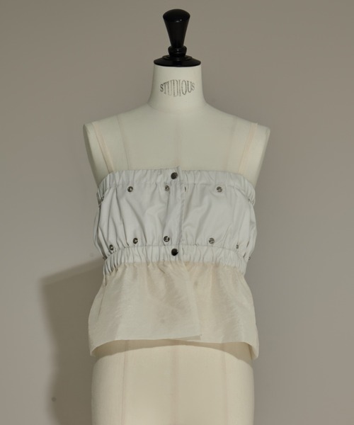 キャミソール 「HOUGA/ホウガ」「STUDIOUS別注」frower frill vest/フラワーフリルベスト HOUGA/ホウガ】《STUDIOUS別注》frower frill vest/フラワー