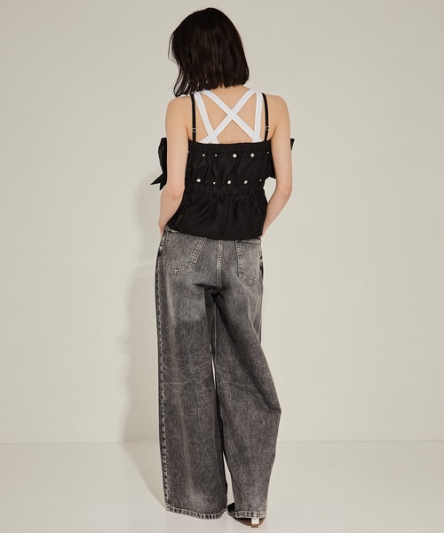 トップス frower frill vest 別注frower frill vest(FREE WHITE): HOUGA: WOMENS｜ STUDIOUS