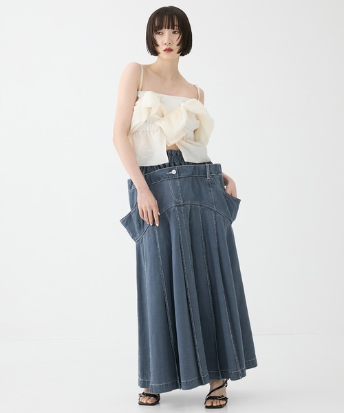 HOUGA/ホウガ】《STUDIOUS別注》frower frill vest/フラワー