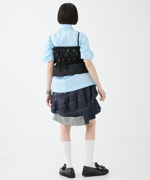 HOUGA/ホウガ】《STUDIOUS別注》frower frill vest/フラワーフリル