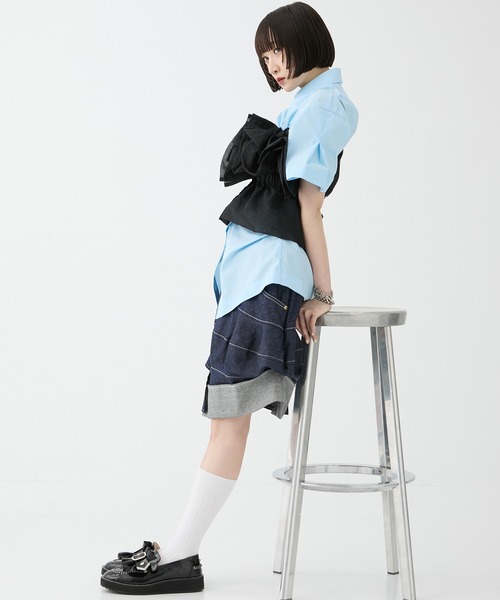 HOUGA/ホウガ】《STUDIOUS別注》frower frill vest/フラワー