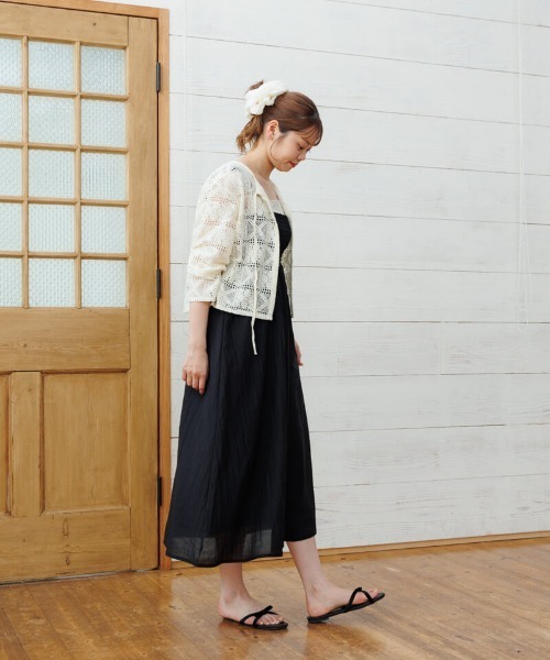 flower（フラワー）の「ナチュラルキャミワンピース5（ワンピース・レディース・アイボリー/ブラック/グレー・FREE）」の4枚目の写真