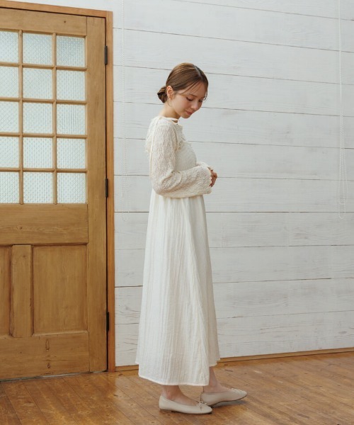 flower（フラワー）の「ナチュラルキャミワンピース5（ワンピース・レディース・アイボリー/ブラック/グレー・FREE）」の8枚目の写真