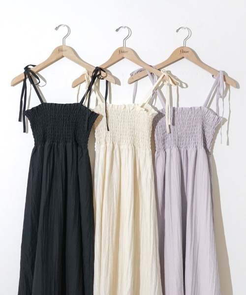 flower（フラワー）の「ナチュラルキャミワンピース5（ワンピース・レディース・アイボリー/ブラック/グレー・FREE）」の14枚目の写真
