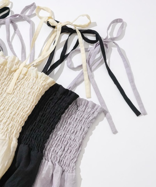 flower（フラワー）の「ナチュラルキャミワンピース5（ワンピース・レディース・アイボリー/ブラック/グレー・FREE）」の15枚目の写真