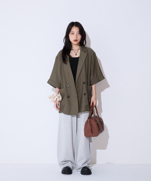 JEANASIS(ジーナシス)の「【接触冷感】スウェットコクーンタックパンツ/499177(スウェットパンツ・レディース・ホワイト/ブラック/ブラウン/グレー・FREE)」の10枚目の写真