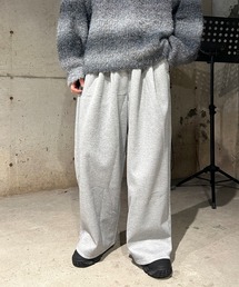 ジャージ素材 ライン ワイド トラック パンツ スラックス スウェット