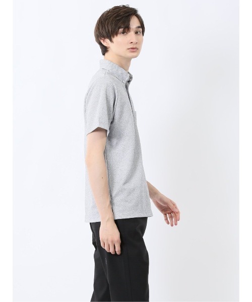 FUKUZŌ メッシュボタンダウンシャツ XL ベージュ　半袖 セール】デザイン 半袖ポロシャツ ボタンダウン（ポロシャツ