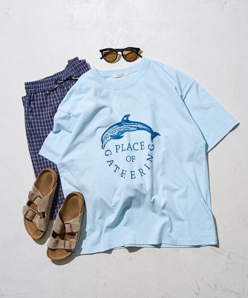FREAK'S STORE(フリークスストア)の「アニマルプリント Tシャツ/SAFARI Tシャツ/サファリTシャツ(Tシャツ/カットソー・レディース・ベージュ/サックスブルー/オフホワイト/チャコールグレー・フリ-)」の2枚目の写真