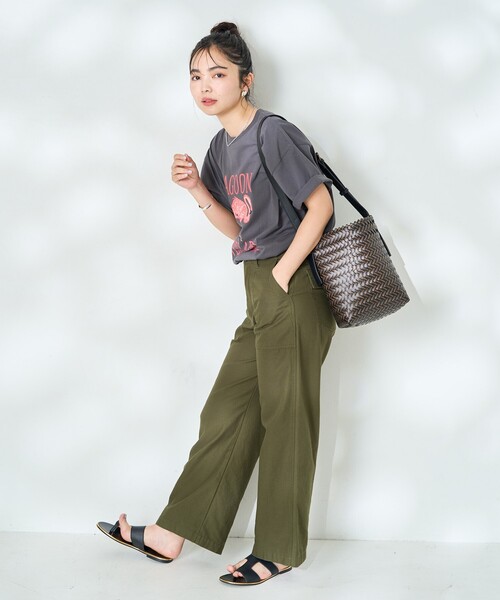 FREAK'S STORE(フリークスストア)の「アニマルプリント Tシャツ/SAFARI Tシャツ/サファリTシャツ(Tシャツ/カットソー・レディース・ベージュ/サックスブルー/オフホワイト/チャコールグレー・フリ-)」の5枚目の写真