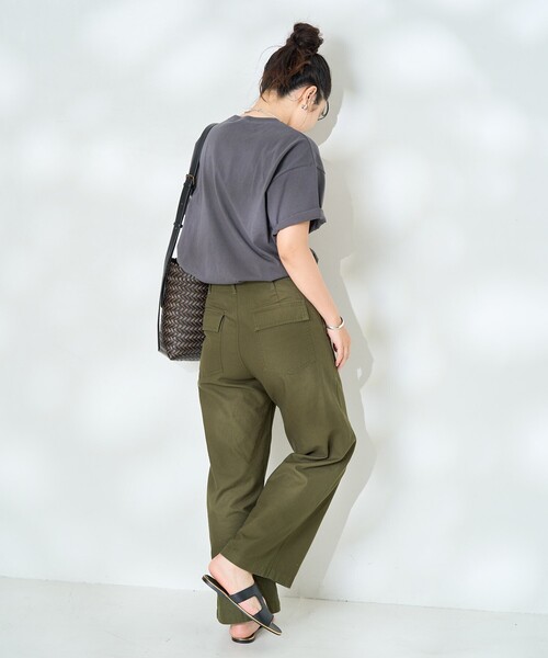 FREAK'S STORE(フリークスストア)の「アニマルプリント Tシャツ/SAFARI Tシャツ/サファリTシャツ(Tシャツ/カットソー・レディース・ベージュ/サックスブルー/オフホワイト/チャコールグレー・フリ-)」の6枚目の写真