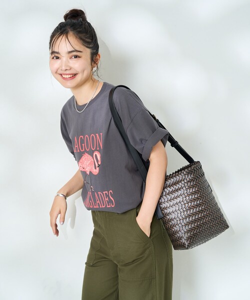 FREAK'S STORE(フリークスストア)の「アニマルプリント Tシャツ/SAFARI Tシャツ/サファリTシャツ(Tシャツ/カットソー・レディース・ベージュ/サックスブルー/オフホワイト/チャコールグレー・フリ-)」の9枚目の写真