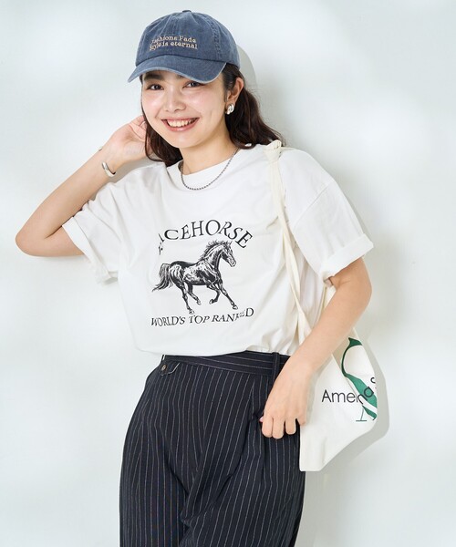 FREAK'S STORE(フリークスストア)の「アニマルプリント Tシャツ/SAFARI Tシャツ/サファリTシャツ(Tシャツ/カットソー・レディース・ベージュ/サックスブルー/オフホワイト/チャコールグレー・フリ-)」の15枚目の写真