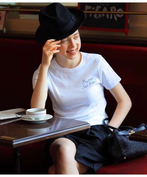 PETIT BATEAU（プチバトー）の「PBプリントクルーネック半袖Ｔシャツ（Tシャツ/カットソー・レディース・ホワイト・SMALL/MEDIUM/X-SMALL）」の2枚目の写真