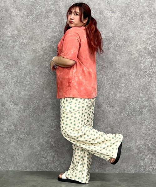 GEVS.(ジェイヴィス)の「綿100%ムラ染風ロゴプリントTシャツ<大きいサイズ有>GEVS.(Tシャツ/カットソー・レディース・オレンジ系/パープル系/ブラウン系・M/L/LL/3L/4L/5L)」の8枚目の写真
