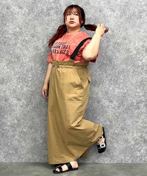 GEVS.(ジェイヴィス)の「綿100%ムラ染風ロゴプリントTシャツ<大きいサイズ有>GEVS.(Tシャツ/カットソー・レディース・オレンジ系/パープル系/ブラウン系・M/L/LL/3L/4L/5L)」の20枚目の写真