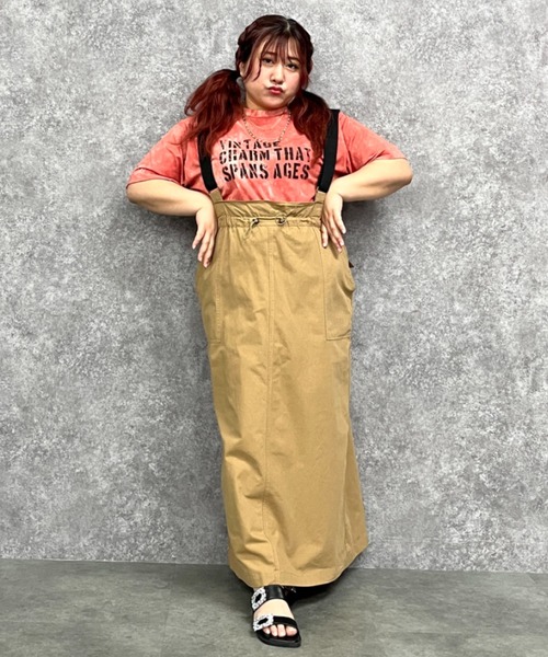 GEVS.(ジェイヴィス)の「綿100%ムラ染風ロゴプリントTシャツ<大きいサイズ有>GEVS.(Tシャツ/カットソー・レディース・オレンジ系/パープル系/ブラウン系・M/L/LL/3L/4L/5L)」の21枚目の写真