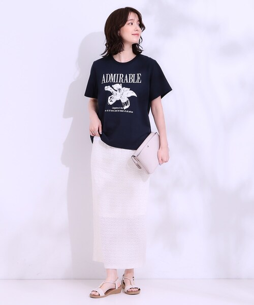 Cutie Blonde(キューティーブロンド)の「【S-LL】選べる4柄 デザイン刺繍アソートTシャツ(Tシャツ/カットソー・レディース・ライトグリーン系2/ネイビー系1/ブラック系/ホワイト系1/ライトイエロー系4/チャコール・01/04/03/02)」の14枚目の写真