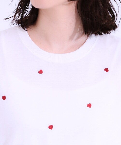 Cutie Blonde(キューティーブロンド)の「【S-LL】選べる4柄 デザイン刺繍アソートTシャツ(Tシャツ/カットソー・レディース・ライトグリーン系2/ネイビー系1/ブラック系/ホワイト系1/ライトイエロー系4/チャコール・01/04/03/02)」の19枚目の写真