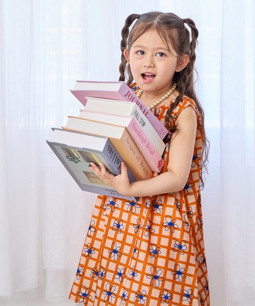 LSP WOW（エルエスピーワオ）の「【LSP WOW!】ガールズ総柄ワンピース（ワンピース・キッズ・ピンク系その他/オレンジ系その他/ブラック系その他/グリーン/ピンク/グリーン系その他/ネイビー/ブルー系その他・80/100/110/120/130/90）」の8枚目の写真