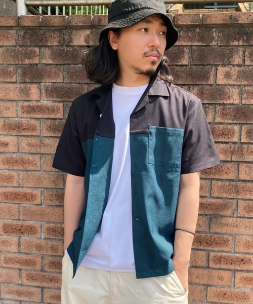 NO NEED(ノーニード)の「バイカラーシャツ(シャツ/ブラウス・メンズ・ライトグリーン/ライトグレー・S/M)」の14枚目の写真