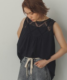 Noia（ノイア）の「レース切替 ノースリーブブラウス（シャツ/ブラウス）」