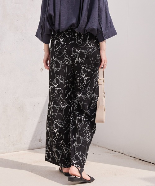 PRISTINE 新品ミモザミモザ柄ギャザーパンツ Samansa Mos2（サマンサ モスモス）の「サス付ギャザーパンツ