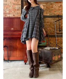 dazzlin | レイヤードイレヘムシャツワンピース(ワンピース)