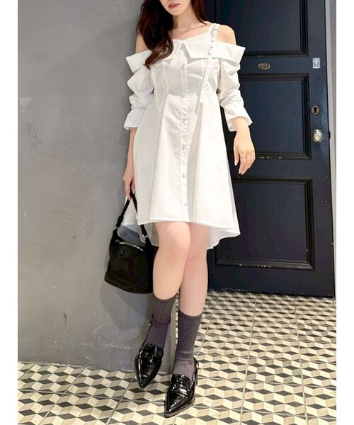 セール】レイヤードイレヘムシャツワンピース（ワンピース