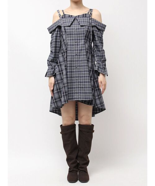 dazzlinレイヤードヘムシャツワンピース ダズリン dazzlin レイヤードヘムシャツワンピース （オフ