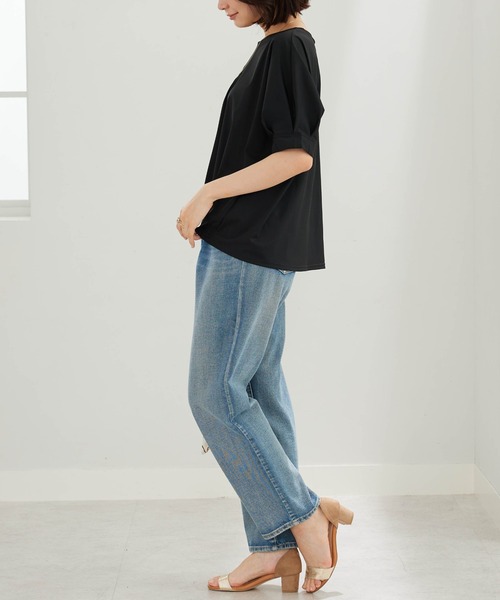 BELLUNA PLUS(ベルーナ)の「ヒンヤリ爽快!裾ギャザープルオーバー(Tシャツ/カットソー・レディース・サックスブルー/チャコール/ブラック/ターコイズブルー・LARGE/MEDIUM/X-LARGE)」の22枚目の写真
