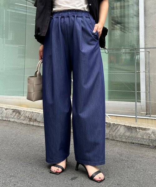 Jena espace merveilleux カーブデニム 大人気リバイバル セール】【ムレないベタつかない！】デニムライクカーブパンツ