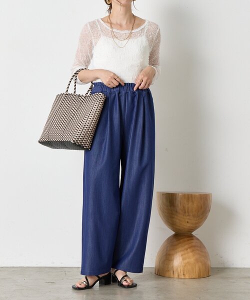 Jena espace merveilleux(ジェナ エスパスメルヴェイユ)の「【ムレないベタつかない!】デニムライクカーブパンツ(その他パンツ・レディース・ブルー/ネイビー・FREE)」の10枚目の写真