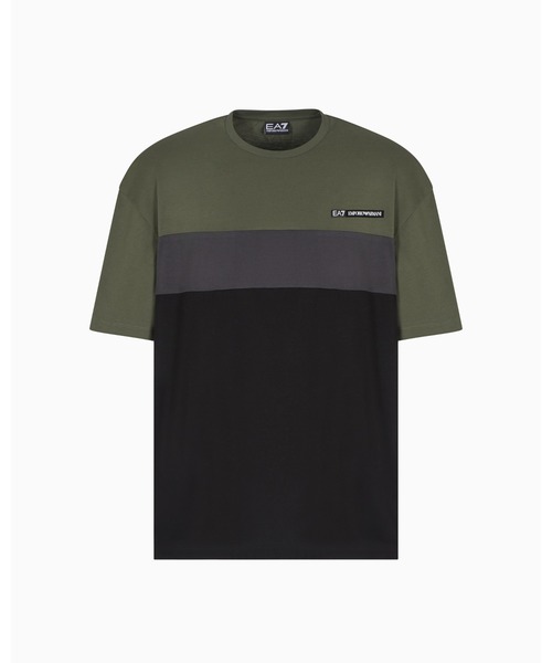 EMPORIO ARMANI EA7(エンポリオアルマーニイーエーセブン)の「【エンポリオ アルマーニ EA7】Athletic Colour Block クルーネックTシャツ コットン混紡(Tシャツ/カットソー・メンズ・ネイビー/ピンク/カーキ/グレー・SMALL/MEDIUM/LARGE/X-LARGE/XX-LARGE/X-SMALL)」の12枚目の写真