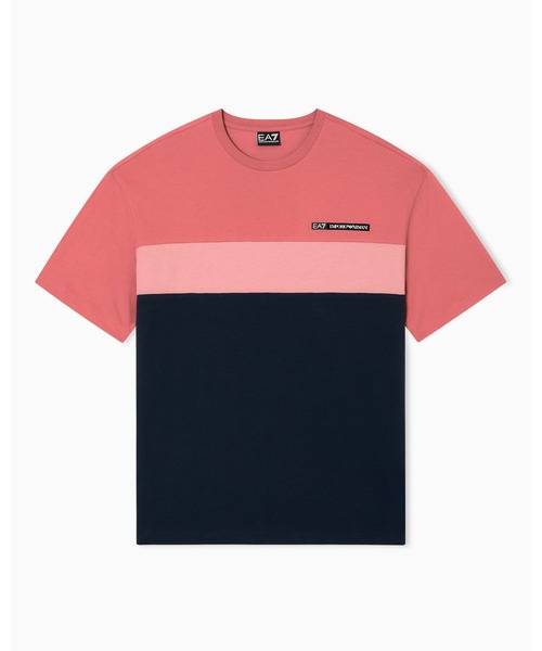 EMPORIO ARMANI EA7(エンポリオアルマーニイーエーセブン)の「【エンポリオ アルマーニ EA7】Athletic Colour Block クルーネックTシャツ コットン混紡(Tシャツ/カットソー・メンズ・ネイビー/ピンク/カーキ/グレー・SMALL/MEDIUM/LARGE/X-LARGE/XX-LARGE/X-SMALL)」の7枚目の写真
