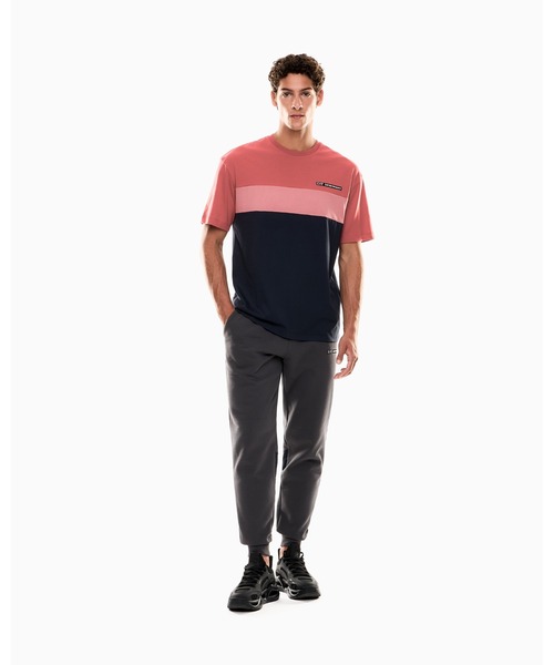 EMPORIO ARMANI EA7(エンポリオアルマーニイーエーセブン)の「【エンポリオ アルマーニ EA7】Athletic Colour Block クルーネックTシャツ コットン混紡(Tシャツ/カットソー・メンズ・ネイビー/ピンク/カーキ/グレー・SMALL/MEDIUM/LARGE/X-LARGE/XX-LARGE/X-SMALL)」の10枚目の写真
