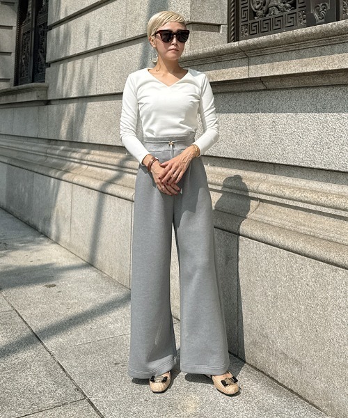 JENNE(ジェンヌ)の「日本製ワイドパンツ(その他パンツ・レディース・グレー/ブラック/ネイビー/ホワイト・SMALL/MEDIUM/LARGE)」の15枚目の写真