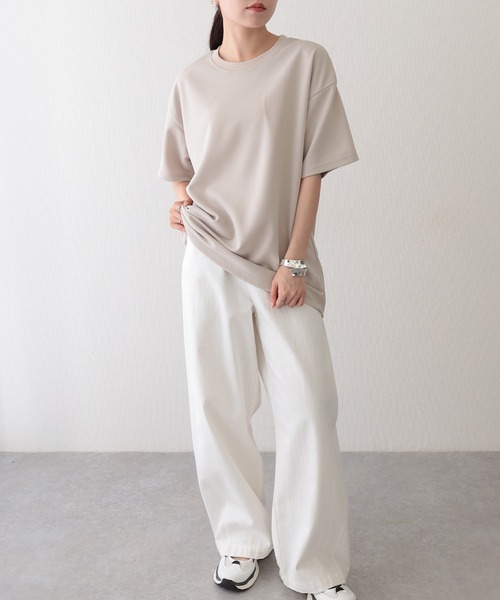 Lace Ladies(レースレディース)の「クルーネック ベーシック ドロップショルダー 半袖 Tシャツ(Tシャツ/カットソー・レディース・ブラック/グレイッシュベージュ/ホワイト/グリーン/ベージュ・M/L/XL/S)」の10枚目の写真