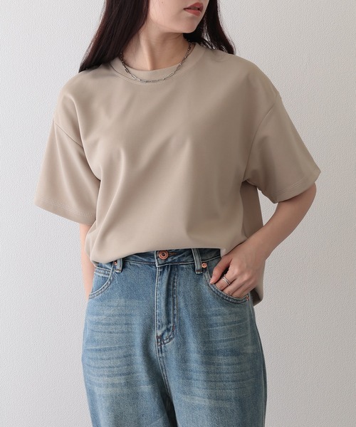 Lace Ladies(レースレディース)の「クルーネック ベーシック ドロップショルダー 半袖 Tシャツ(Tシャツ/カットソー・レディース・ブラック/グレイッシュベージュ/ホワイト/グリーン/ベージュ・M/L/XL/S)」の20枚目の写真